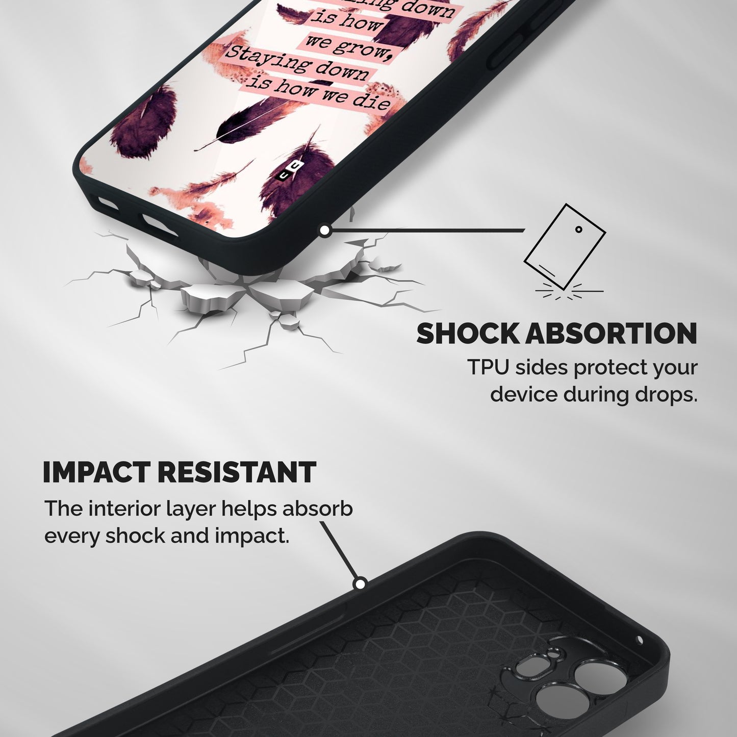 Grow Shockproof Hybrid Protection (Metal + TPU) Back Case Cover