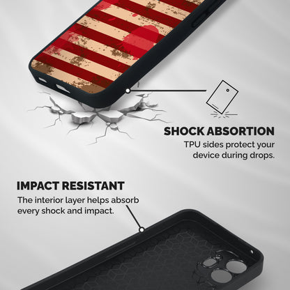Grunge USA Flag Shockproof Hybrid Protection (Metal + TPU) Back Case Cover
