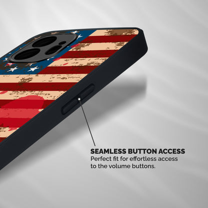 Grunge USA Flag Shockproof Hybrid Protection (Metal + TPU) Back Case Cover