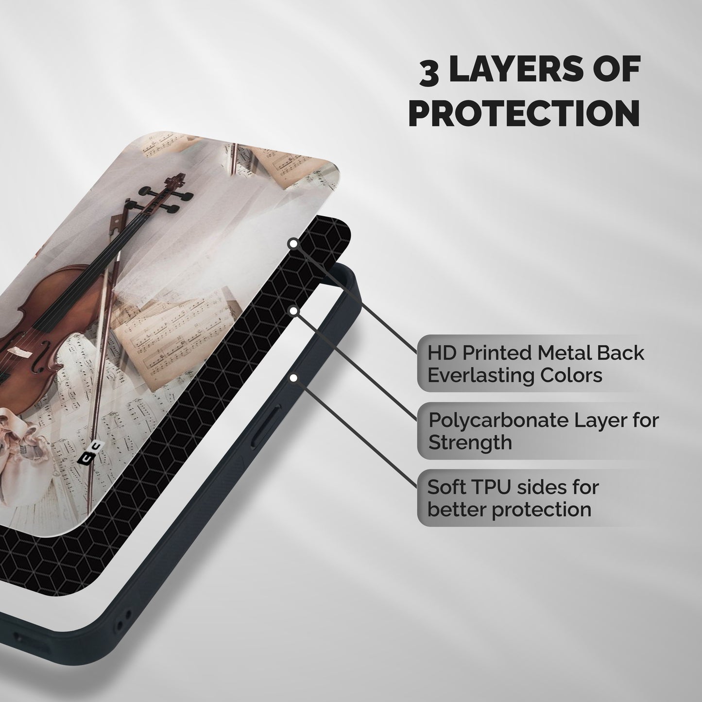 Guitar And Co Shockproof Hybrid Protection (Metal + TPU) Back Case Cover