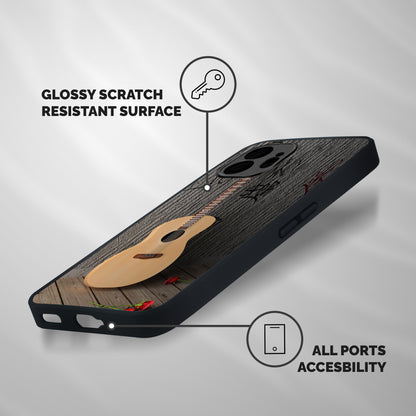 Guitar Classic Shockproof Hybrid Protection (Metal + TPU) Back Case Cover