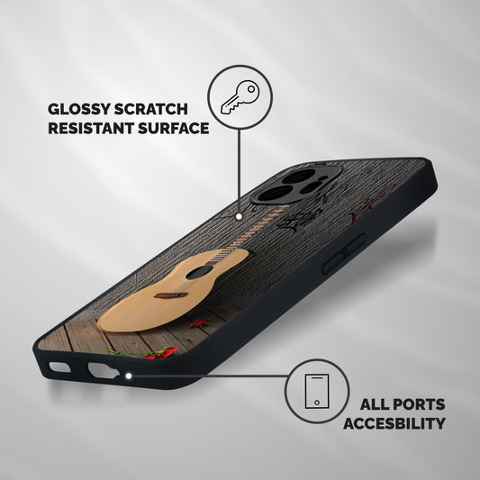 Guitar Classic Shockproof Hybrid Protection (Metal + TPU) Back Case Cover