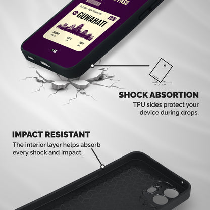 Guwahati Boarding Pass Shockproof Hybrid Protection (Metal + TPU) Back Case Cover