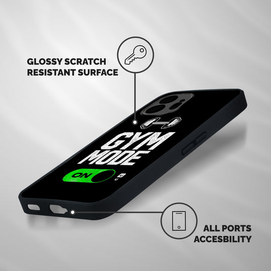 Gym Mode On Shockproof Hybrid Protection (Metal + TPU) Back Case Cover