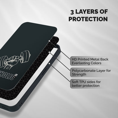 Gymholic Design Shockproof Hybrid Protection (Metal + TPU) Back Case Cover