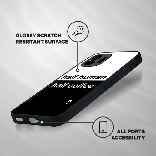 Half Human Half Coffee Shockproof Hybrid Protection (Metal + TPU) Back Case Cover