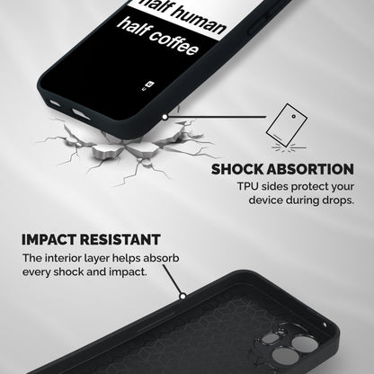 Half Human Half Coffee Shockproof Hybrid Protection (Metal + TPU) Back Case Cover