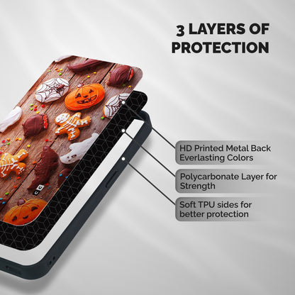 Halloween Chocolates Shockproof Hybrid Protection (Metal + TPU) Back Case Cover