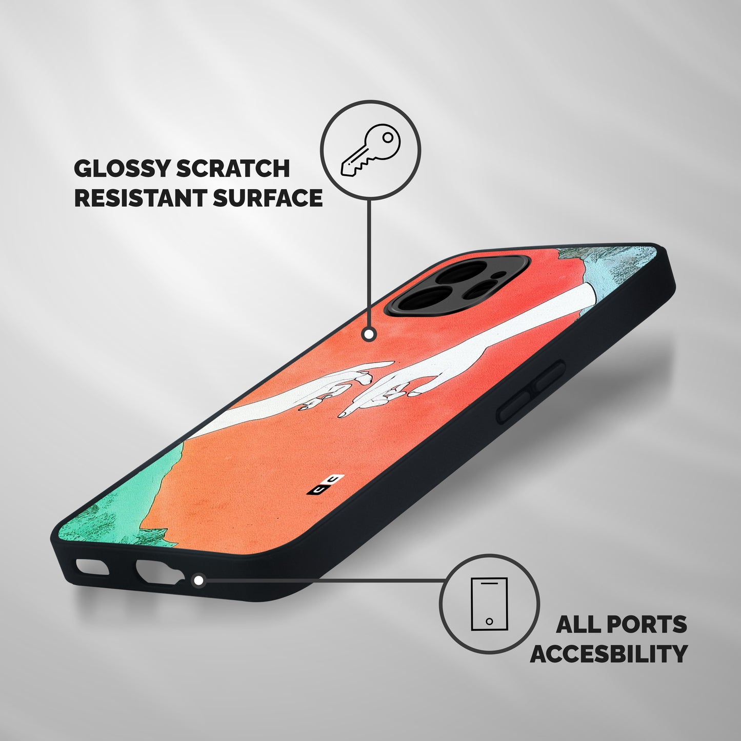 Hand Paint Drawing Shockproof Hybrid Protection (Metal + TPU) Back Case Cover