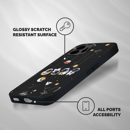 Hanging Astronauts Shockproof Hybrid Protection (Metal + TPU) Back Case Cover