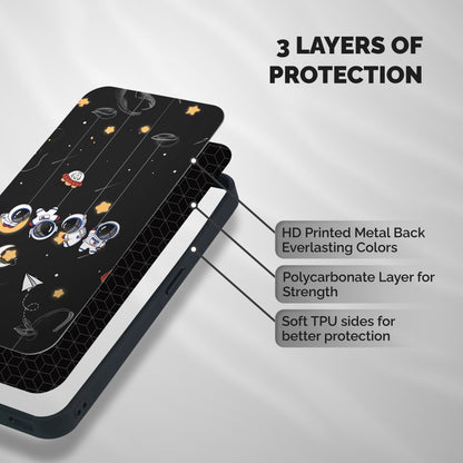 Hanging Astronauts Shockproof Hybrid Protection (Metal + TPU) Back Case Cover