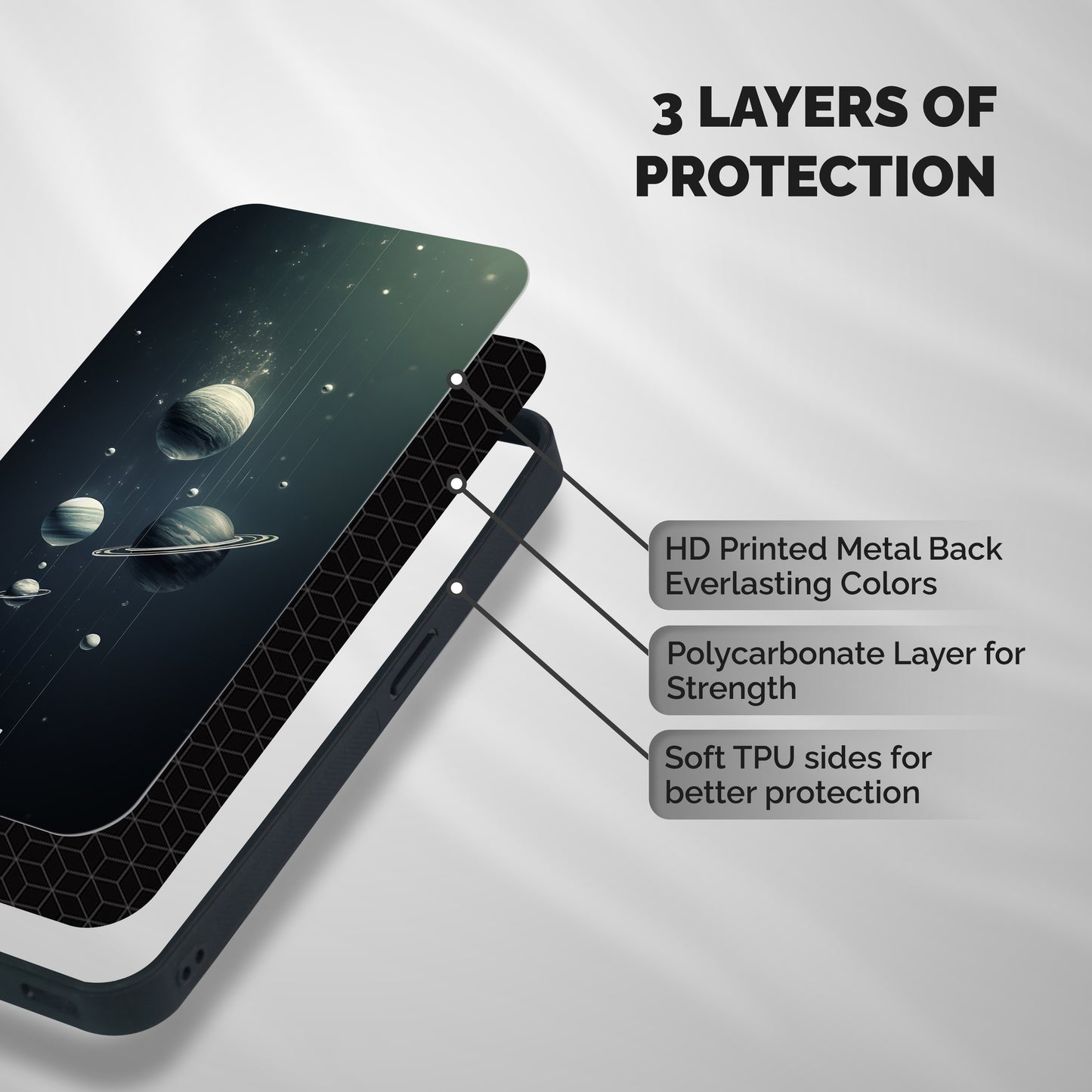 Hanging Planets Shockproof Hybrid Protection (Metal + TPU) Back Case Cover