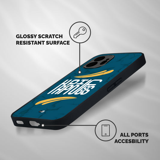 Happpiness Typography Shockproof Hybrid Protection (Metal + TPU) Back Case Cover