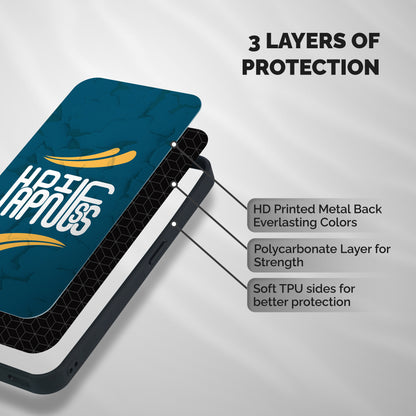 Happpiness Typography Shockproof Hybrid Protection (Metal + TPU) Back Case Cover