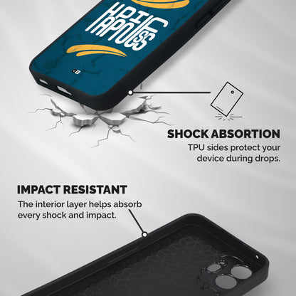 Happpiness Typography Shockproof Hybrid Protection (Metal + TPU) Back Case Cover