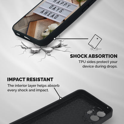 Happy Days Ahead Shockproof Hybrid Protection (Metal + TPU) Back Case Cover