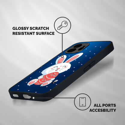 Happy Festive Bunny Shockproof Hybrid Protection (Metal + TPU) Back Case Cover