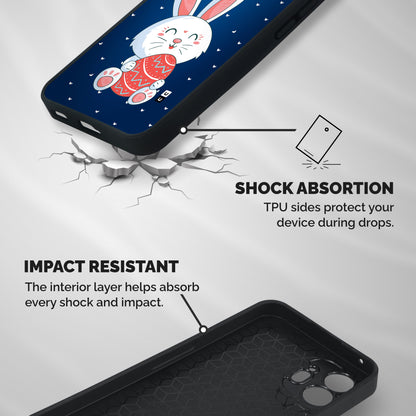 Happy Festive Bunny Shockproof Hybrid Protection (Metal + TPU) Back Case Cover