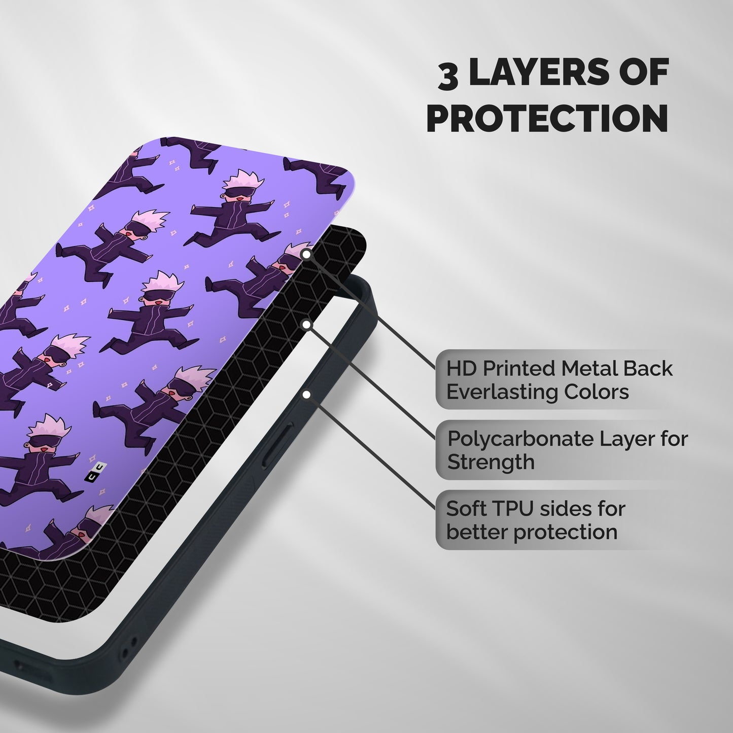 Happy Gojo Shockproof Hybrid Protection (Metal + TPU) Back Case Cover
