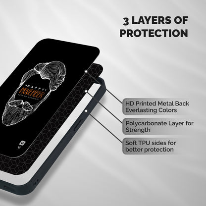 Happy Movember Black Shockproof Hybrid Protection (Metal + TPU) Back Case Cover