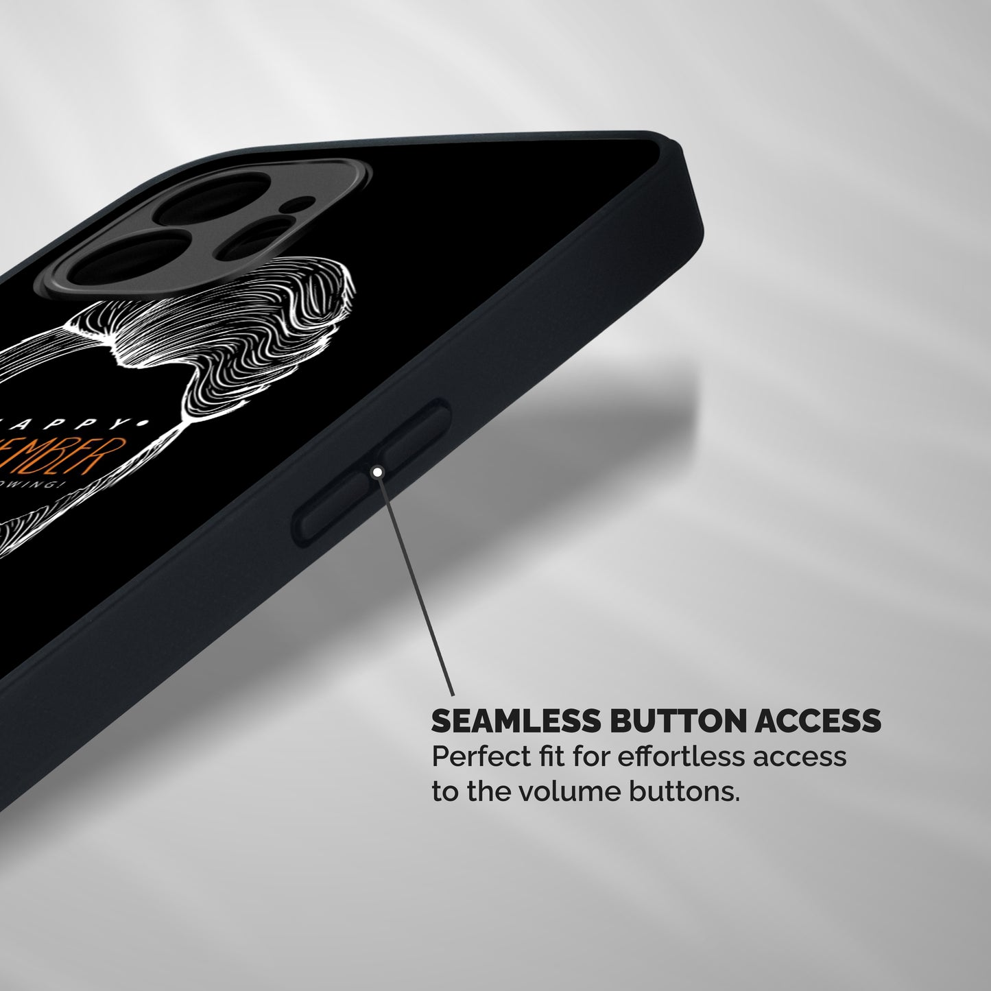 Happy Movember Black Shockproof Hybrid Protection (Metal + TPU) Back Case Cover