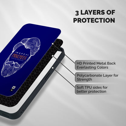 Happy Movember Blue Shockproof Hybrid Protection (Metal + TPU) Back Case Cover