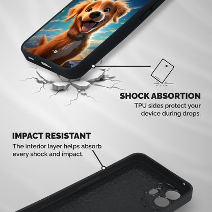 Happy Puppy Shockproof Hybrid Protection (Metal + TPU) Back Case Cover