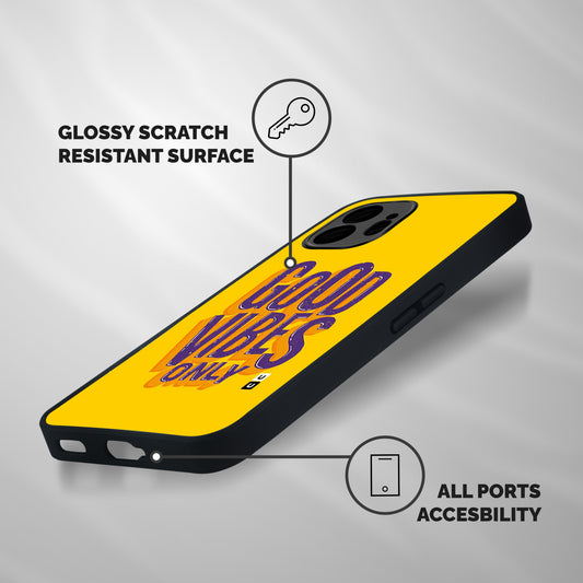 Happy Vibes Only Shockproof Hybrid Protection (Metal + TPU) Back Case Cover