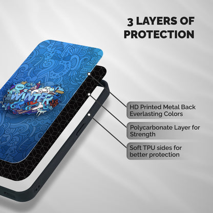 Happy Winter Shockproof Hybrid Protection (Metal + TPU) Back Case Cover
