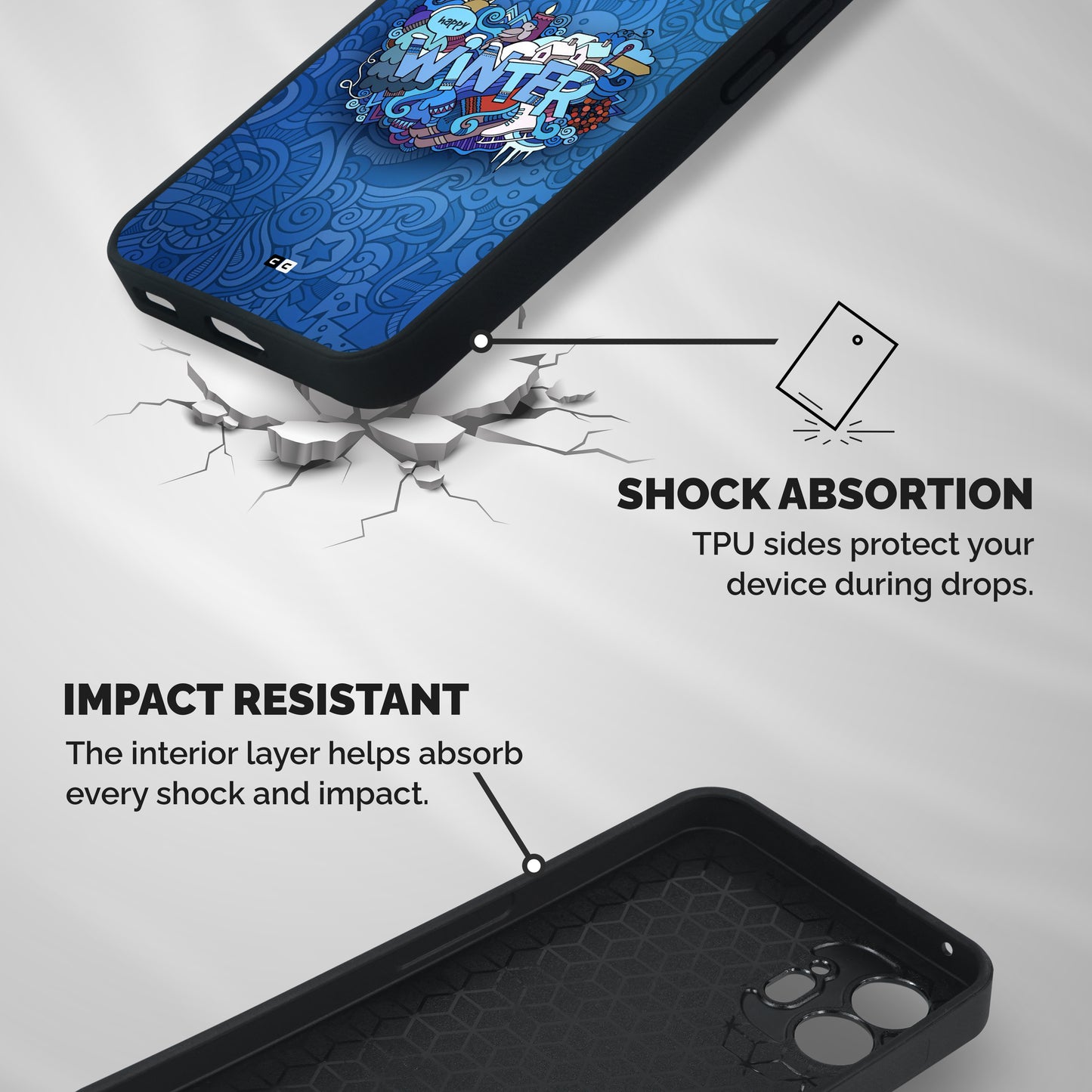 Happy Winter Shockproof Hybrid Protection (Metal + TPU) Back Case Cover