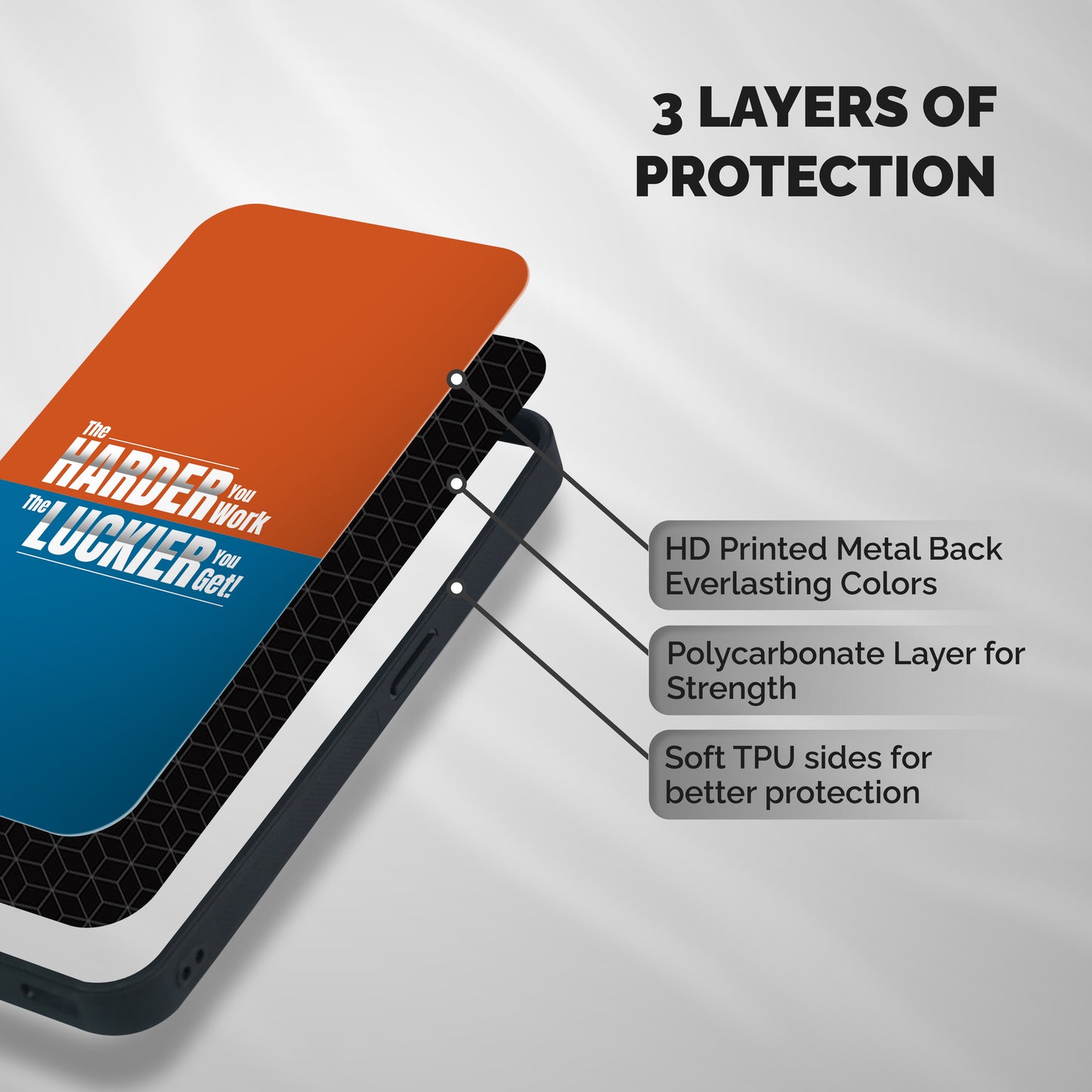 Hard Luck Shockproof Hybrid Protection (Metal + TPU) Back Case Cover