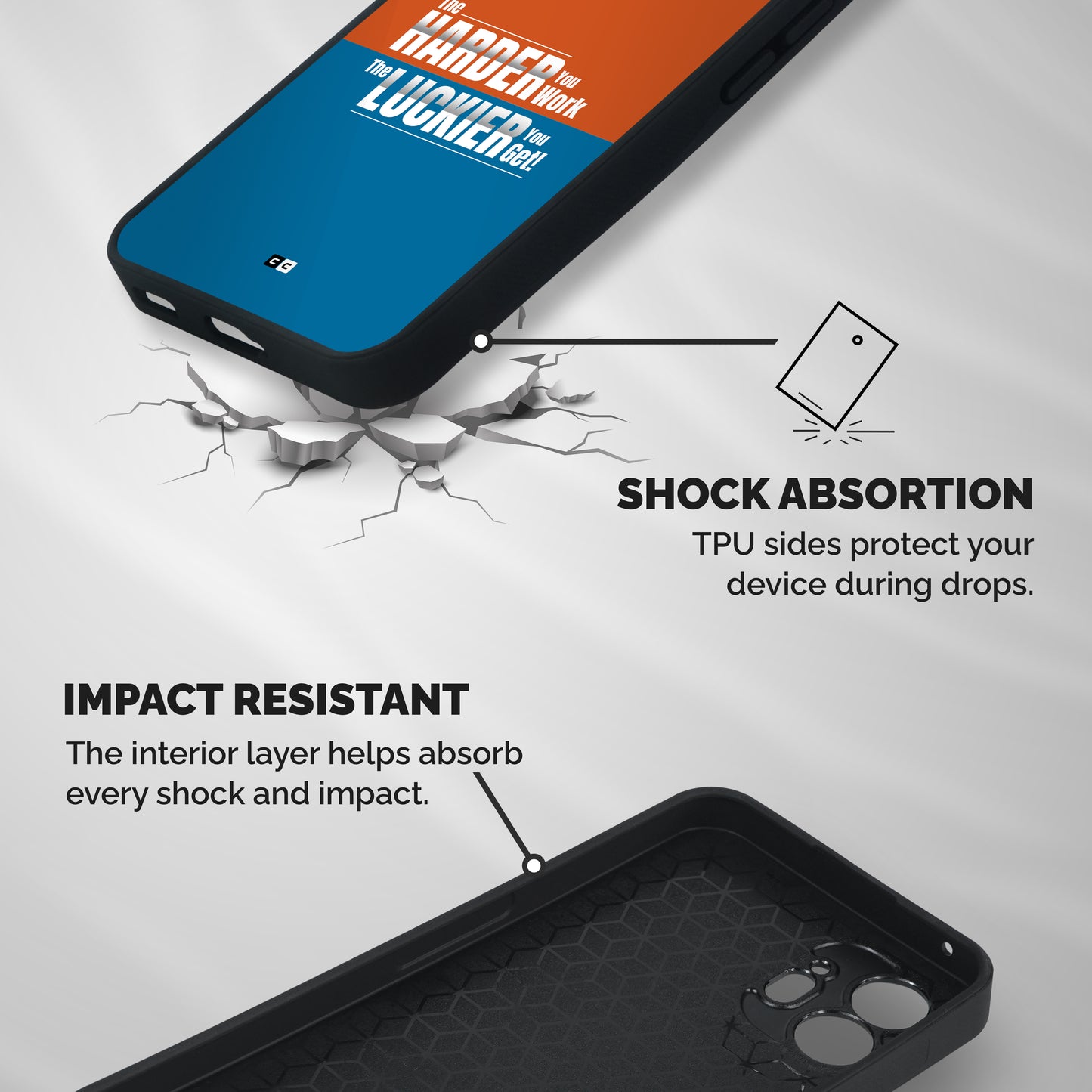 Hard Luck Shockproof Hybrid Protection (Metal + TPU) Back Case Cover