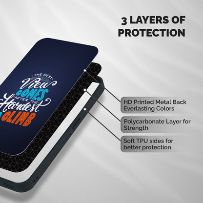 Hardest Climb Shockproof Hybrid Protection (Metal + TPU) Back Case Cover