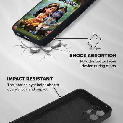 Hare Radhe Krishna Shockproof Hybrid Protection (Metal + TPU) Back Case Cover