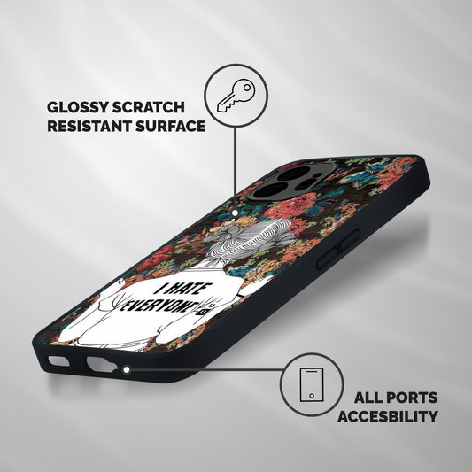 Hate Everyone Shockproof Hybrid Protection (Metal + TPU) Back Case Cover