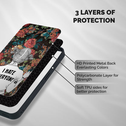 Hate Everyone Shockproof Hybrid Protection (Metal + TPU) Back Case Cover