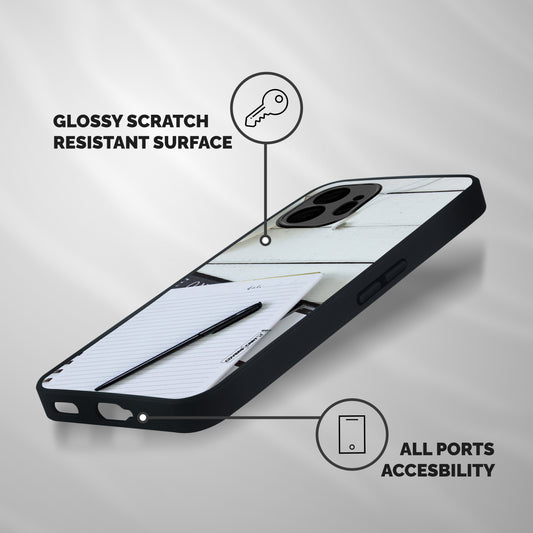 Headphones Notes Shockproof Hybrid Protection (Metal + TPU) Back Case Cover