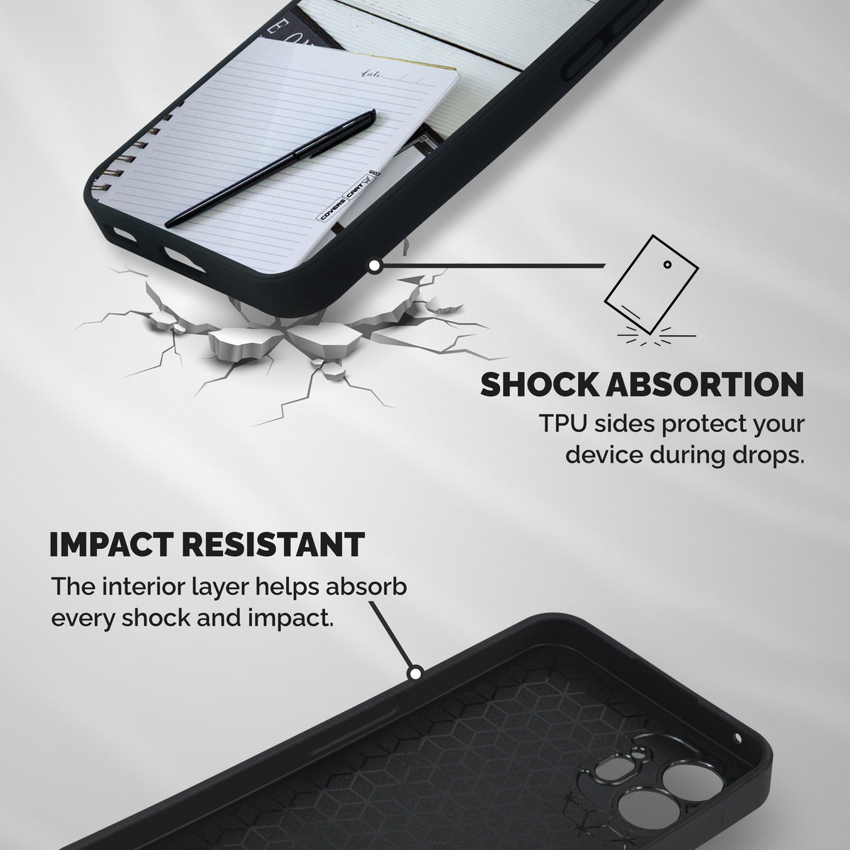 Headphones Notes Shockproof Hybrid Protection (Metal + TPU) Back Case Cover