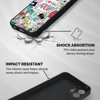 Heart 90s Shockproof Hybrid Protection (Metal + TPU) Back Case Cover