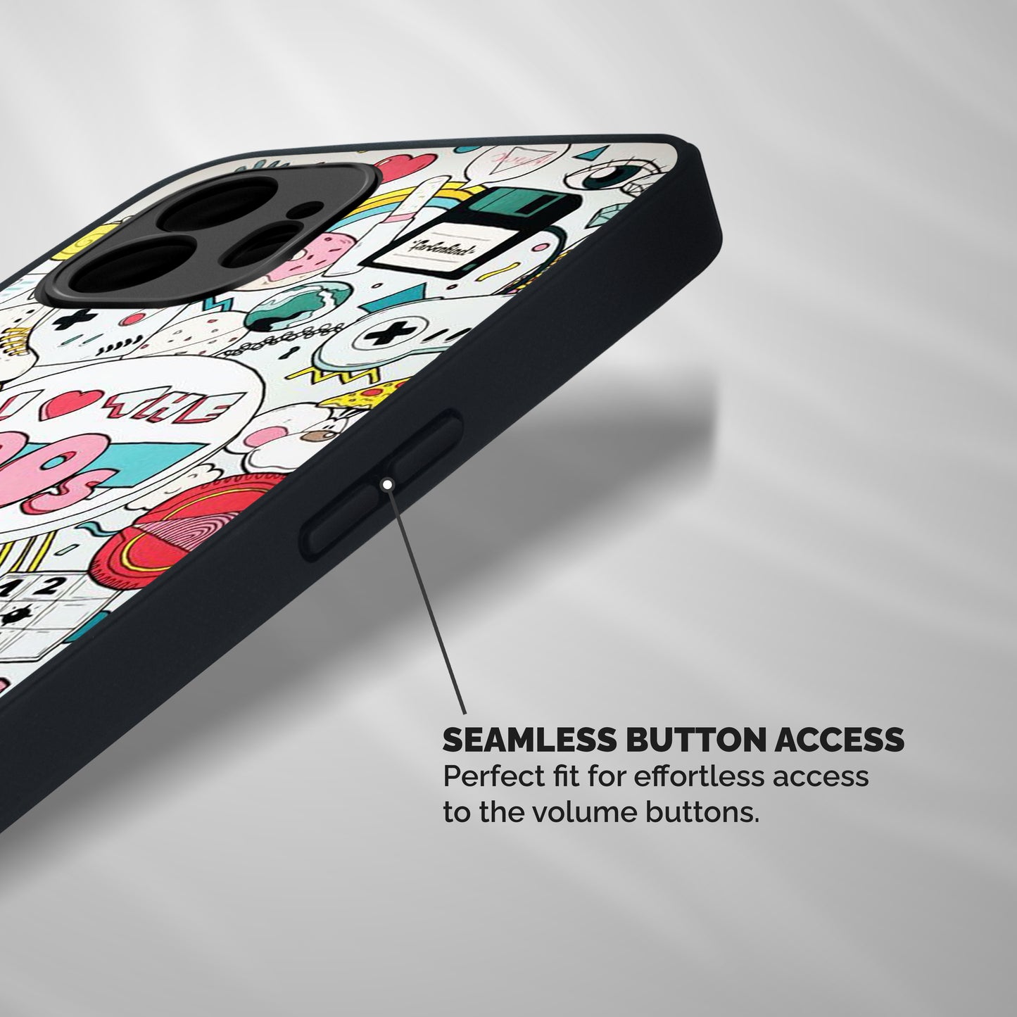 Heart 90s Shockproof Hybrid Protection (Metal + TPU) Back Case Cover