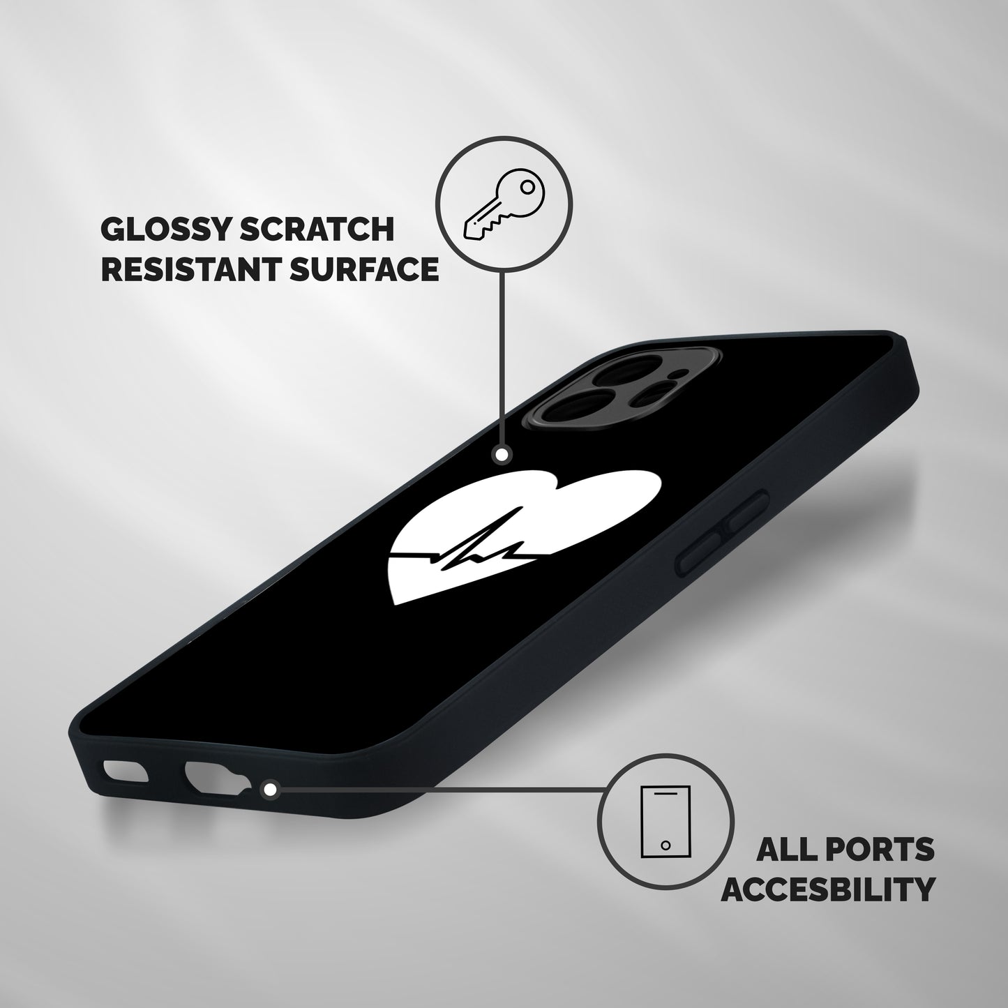 Heart Beat Shockproof Hybrid Protection (Metal + TPU) Back Case Cover