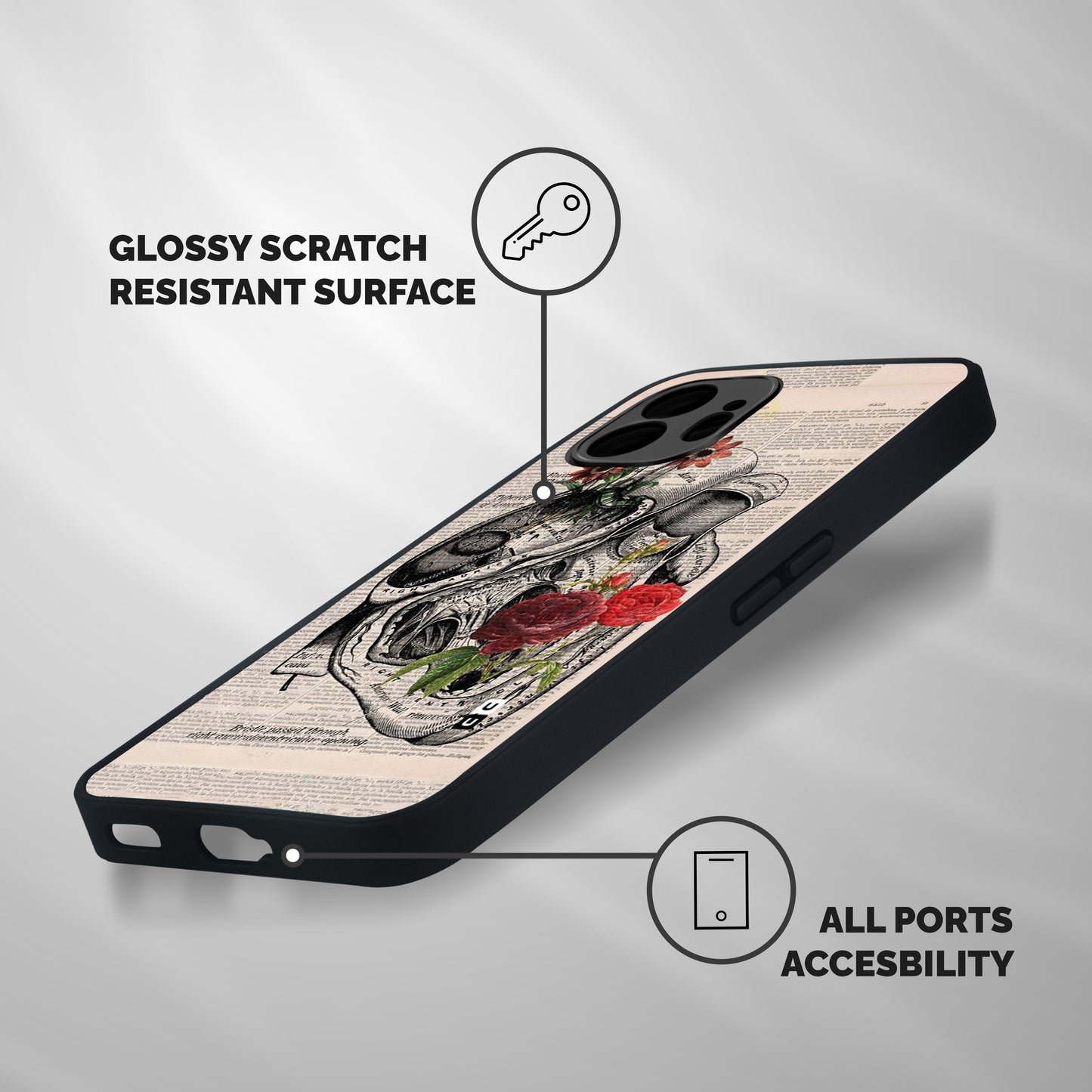 Heart Newspaper Shockproof Hybrid Protection (Metal + TPU) Back Case Cover