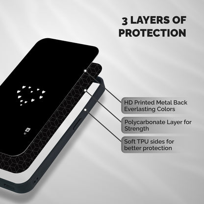 Heart of Hearts Shockproof Hybrid Protection (Metal + TPU) Back Case Cover