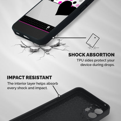 Heart Polka Stripes Shockproof Hybrid Protection (Metal + TPU) Back Case Cover