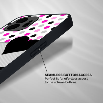 Heart Polka Stripes Shockproof Hybrid Protection (Metal + TPU) Back Case Cover