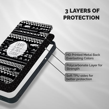 Hell Diem Shockproof Hybrid Protection (Metal + TPU) Back Case Cover