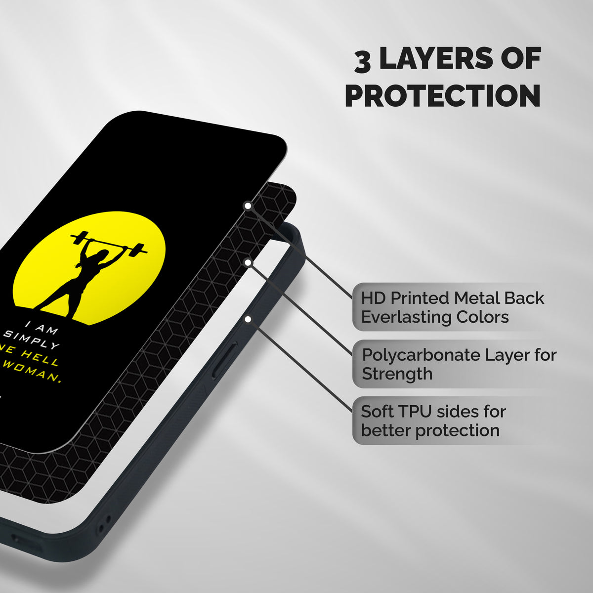 Hell Women Shockproof Hybrid Protection (Metal + TPU) Back Case Cover