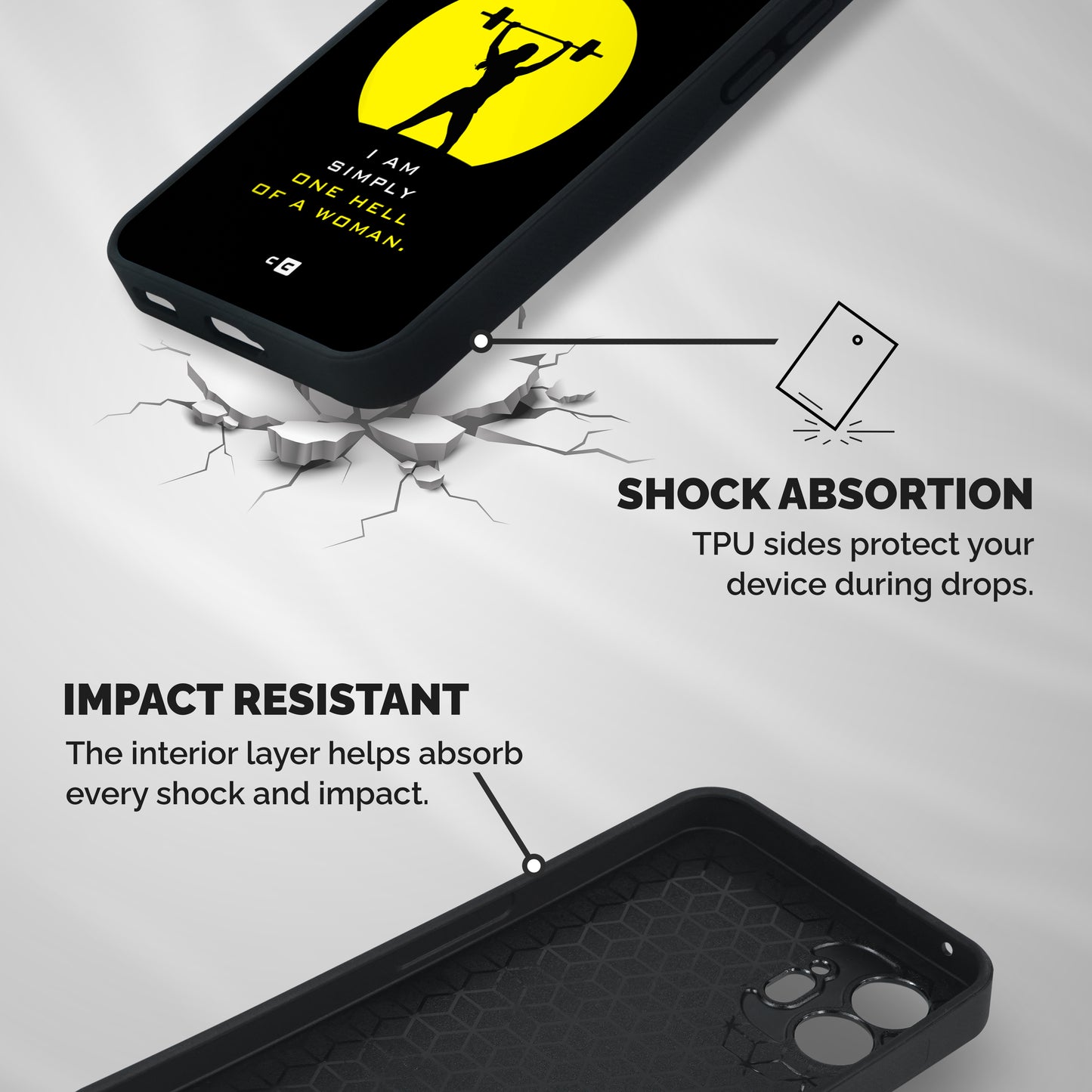 Hell Women Shockproof Hybrid Protection (Metal + TPU) Back Case Cover