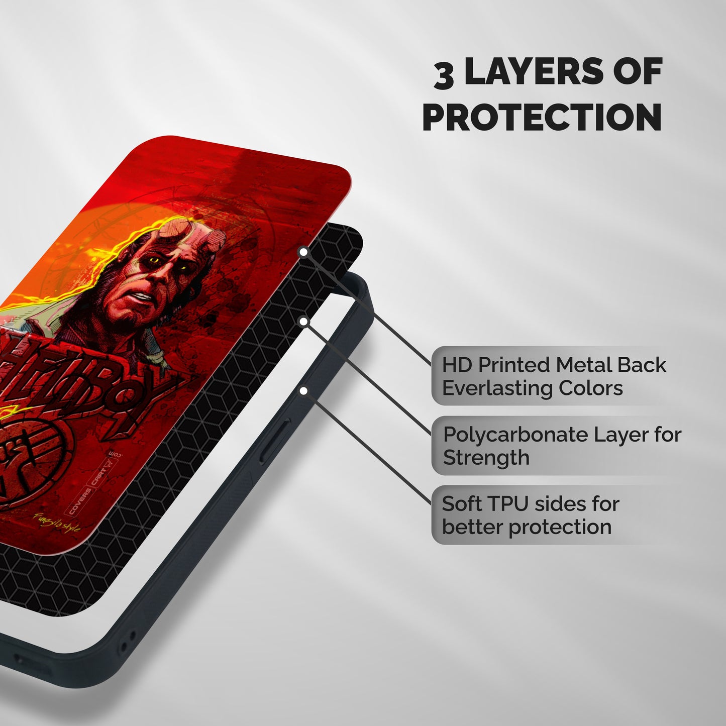 Hellboy Artwork Shockproof Hybrid Protection (Metal + TPU) Back Case Cover