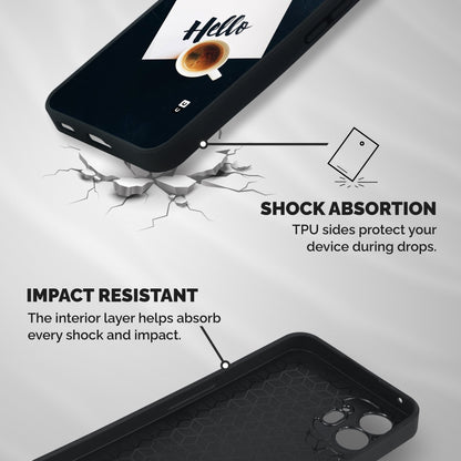 Hello Coffee Shockproof Hybrid Protection (Metal + TPU) Back Case Cover